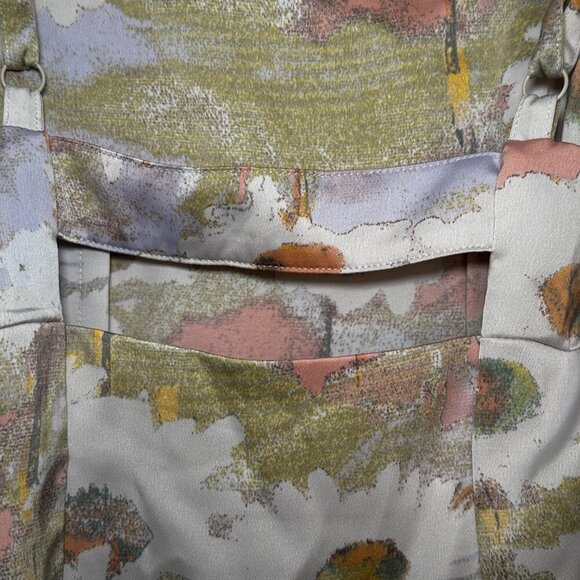 Urban Outfitters Pink Satin Mini Dress Sundress Medium Spring Summer Floral - Picture 6 of 7